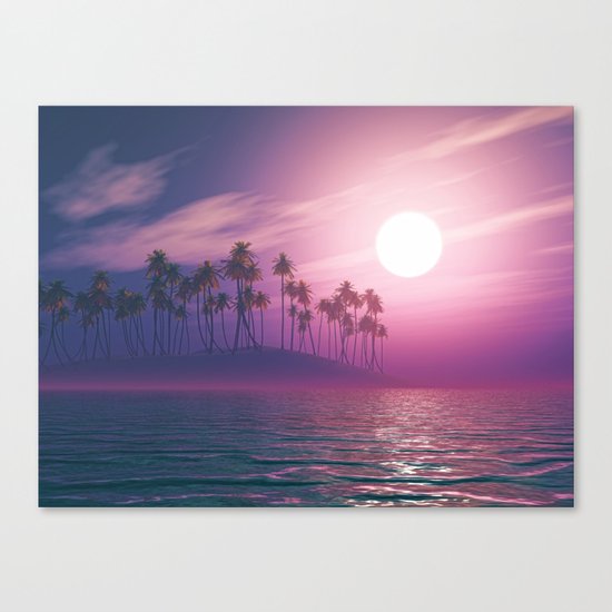 Palm tree island #ocean Canvas Print