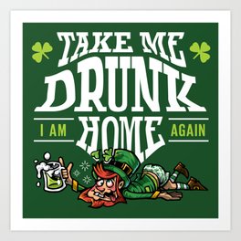 St. Patrick's Day - Drunk Leprechaun Art Print