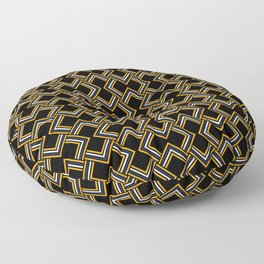 Geometric pattern no.1 with black, blue gold and white colors Floor Pillow