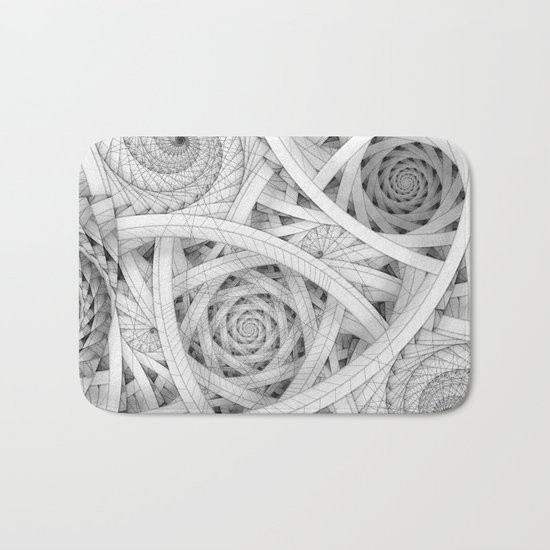 GET LOST - Black and White Spiral Bath Mat