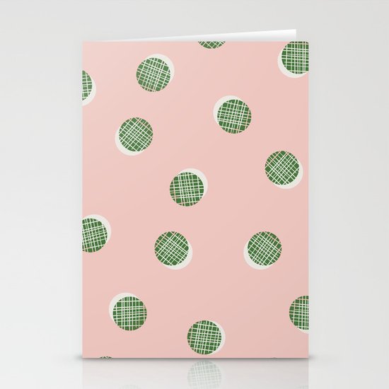 Mixed Dots - in Peach Stationery Cards