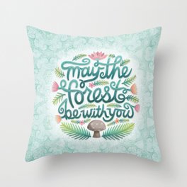 May the Forest Be With You Throw Pillow