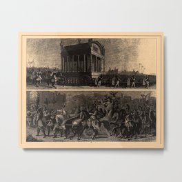 Iconographic Encyclopedia of Science, Literature and Art (1851) - Funeral of Alexander the Great Metal Print