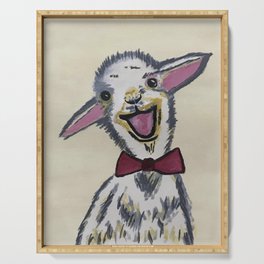 the happy goat Serving Tray