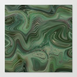Emerald Green Crystal Swirl Canvas Print