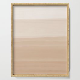 Touching Warm Beige Watercolor Abstract #1 #painting #decor #art #society6 Serving Tray