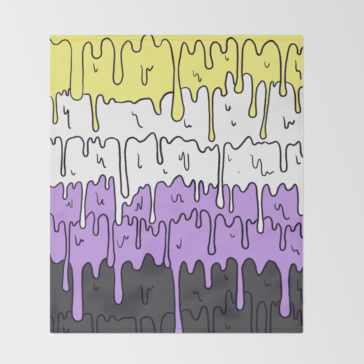 Cute Pride Pastel Melting Pride Design Non Binary Flag Throw Blanket By Limolida Society6