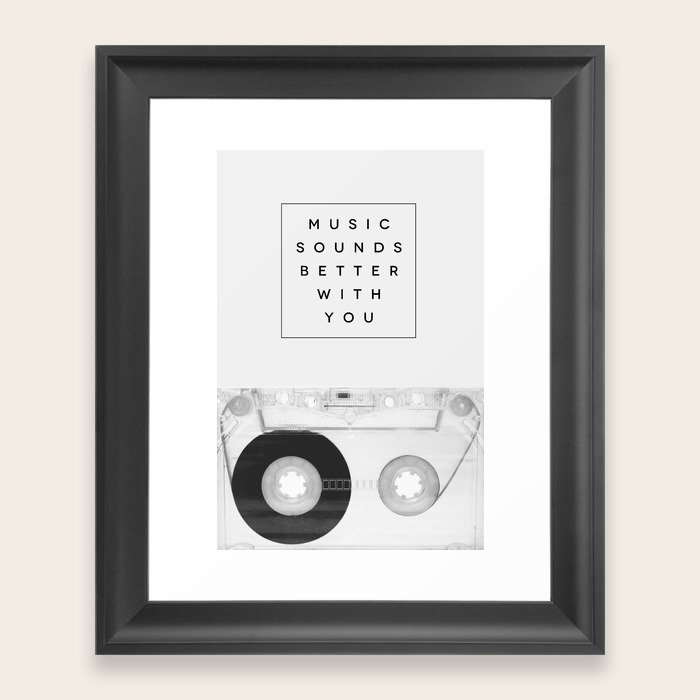 Music Sounds Better With You Framed Art Print by Galaxy Eyes Society6