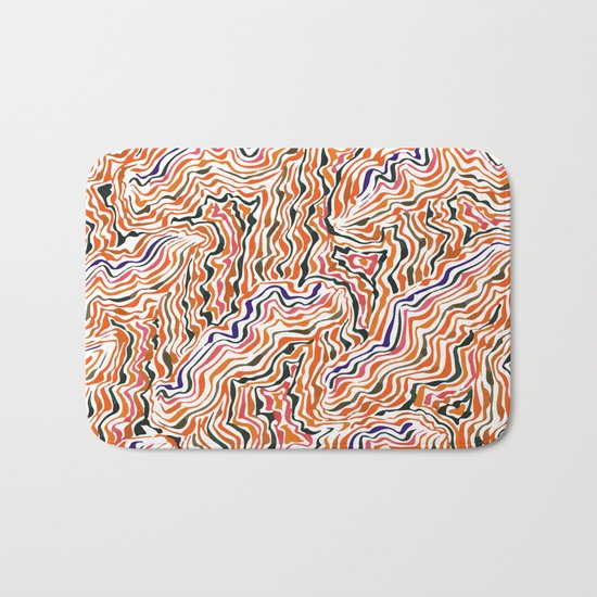 red topography Bath Mat