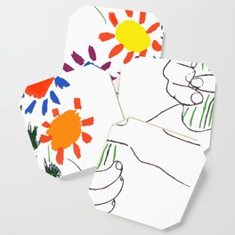 Pablo Picasso Bouquet Of Peace 1958 (Flowers Bouquet With Hands), T Shirt, Artwork Coaster