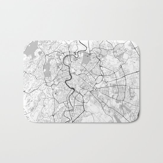Rome City Map Gray Bath Mat