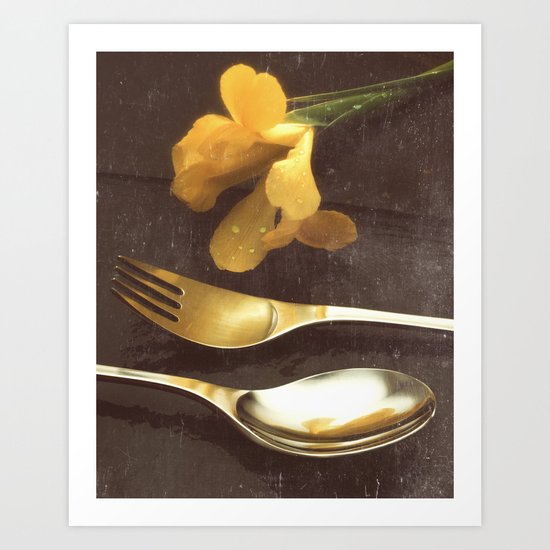 Flowers on Slate, variation 3 Art Print