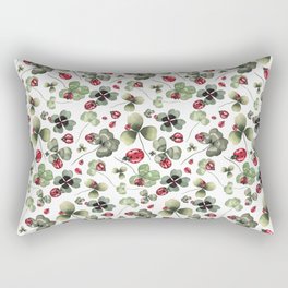 Lucky Ladybugs and Clovers Pattern Rectangular Pillow