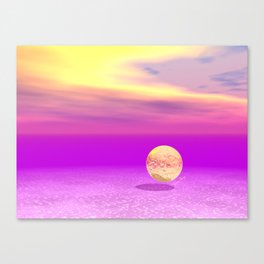 Adrift, Abstract Gold Violet Ocean Canvas Print