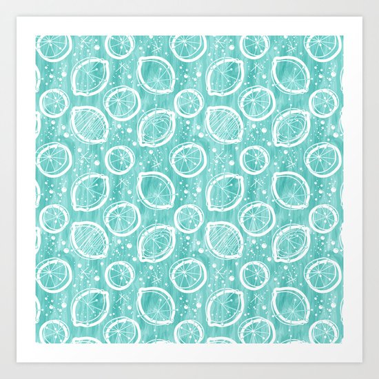 Atomic Lemonade_Cerulean and White Art Print