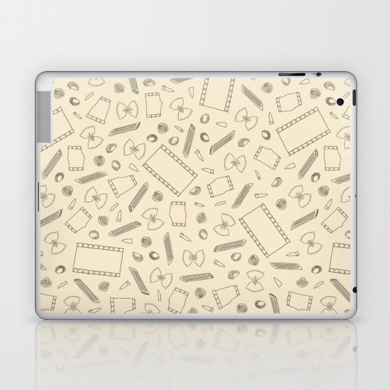 Macaroni Art Outlines on a Cream Background Laptop & iPad Skin