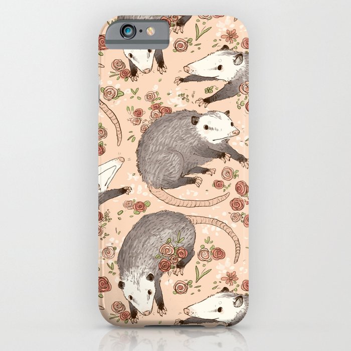 opossum and roses iphone case