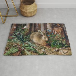 A Hare in the Forest  Area & Throw Rug