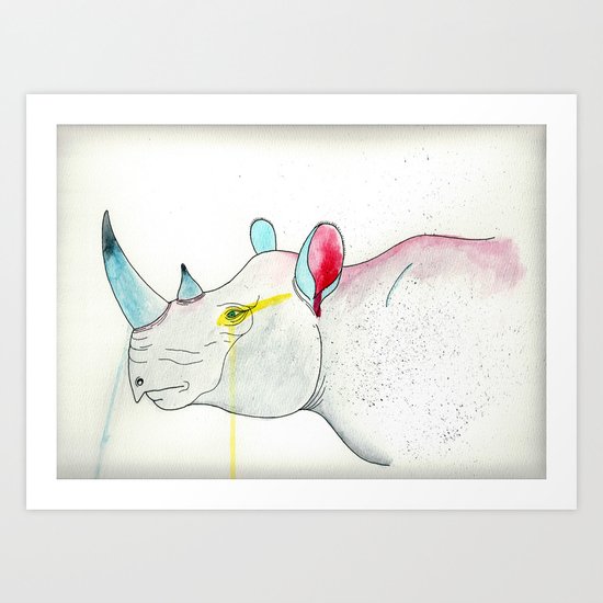 Rhino Art Print