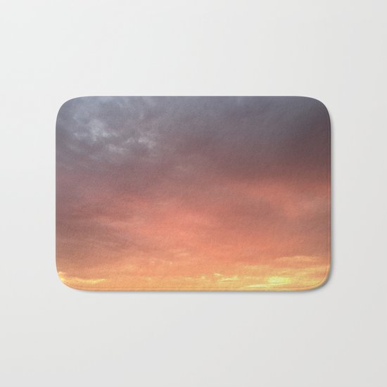 Yellow Red and Gray Sky Bath Mat