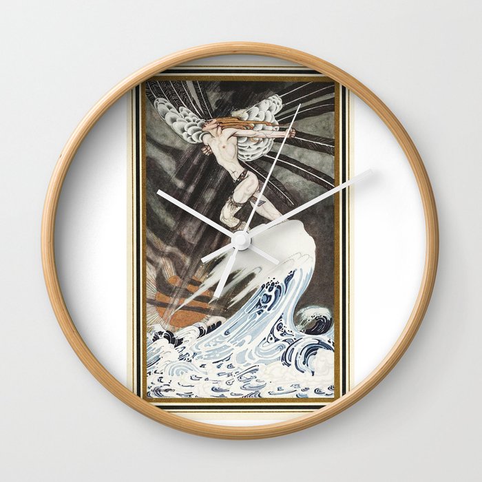 East of the Sun and West of the Moon, illustrated by Kay Nielsen Devil Angel Man On White Wave Wall Clock