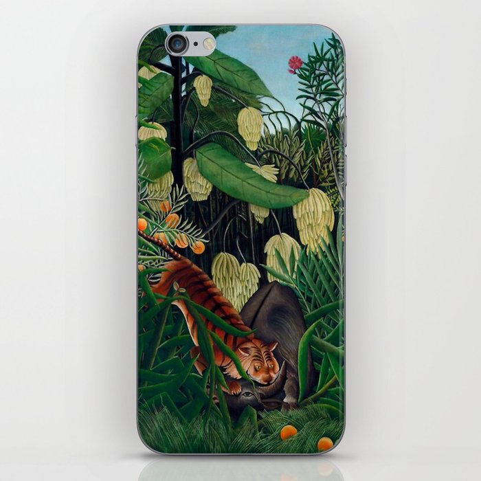 Fight between a Tiger and a Buffalo Henri Rousseau iPhone Skin