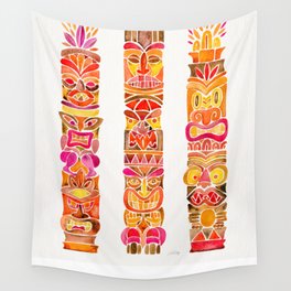 Tiki Totems – Fiery Palette Wall Tapestry