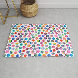 Colorful Ink Marbles Dots  Rug