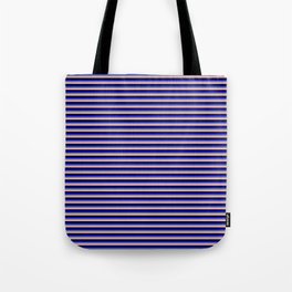 [ Thumbnail: Blue, Light Slate Gray, Light Pink, and Black Colored Lines/Stripes Pattern Tote Bag ]