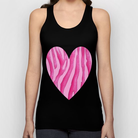 Bright Pink Zebra Print Unisex Tank Top