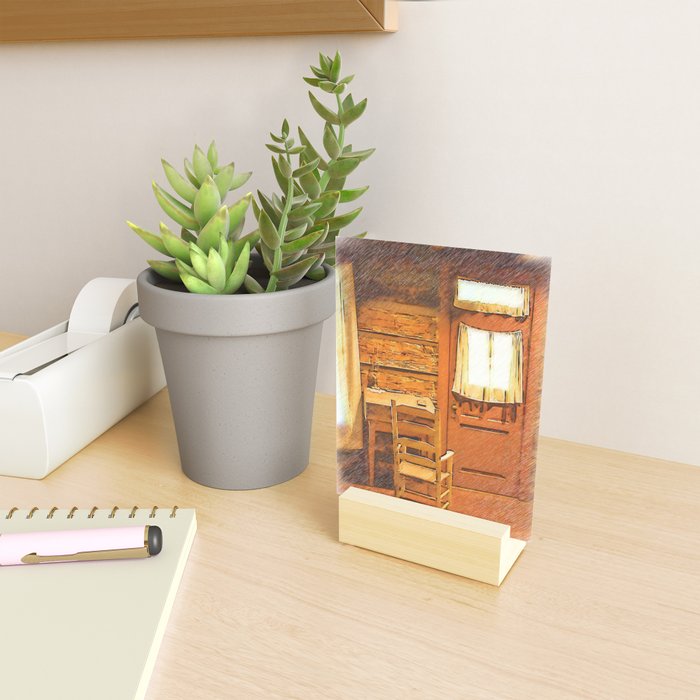 Log Cabin Desk Chair And Door Mini Art Print By Kirttisdaleart