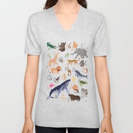 Animal Alphabet V Neck T Shirt