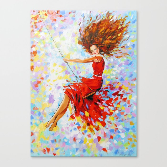 Girl on the swing Canvas Print