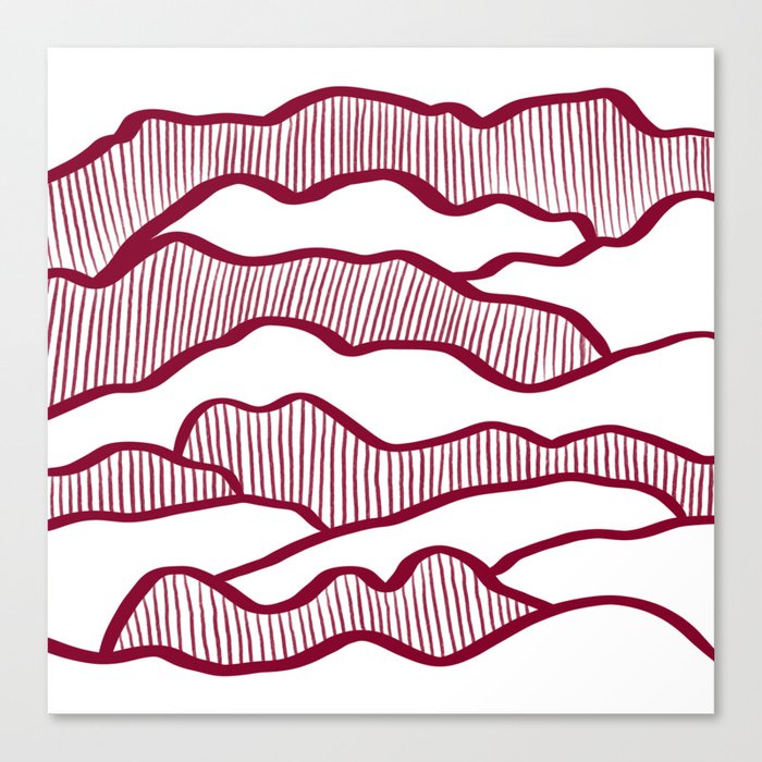 Abstract mountains line 3 Canvas Print
