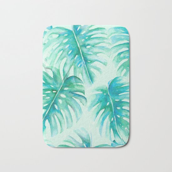 Paradise Palms Mint Bath Mat