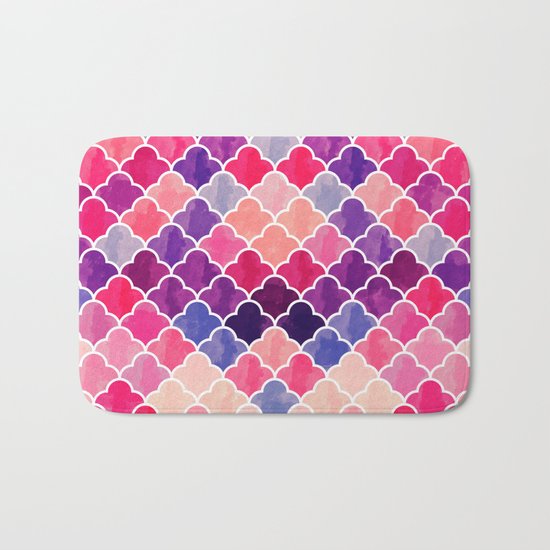 Watercolor Lovely Pattern VVXII Bath Mat