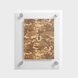 Personalized  U Letter on Brown Military Camouflage Army Commando Design, Veterans Day Gift / Valentine Gift / Military Anniversary Gift / Army Commando Birthday Gift  Floating Acrylic Print