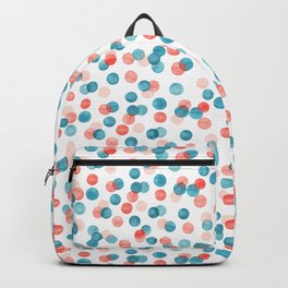 Watercolor Bubbles in Peach Coral and Teal Backpack | Teal, Kids, Bubbles, Nursery, Graphicdesign, Happy, Watercolor, Peach 