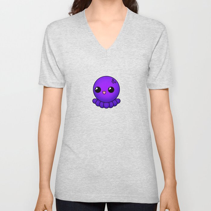 Super Kawaii Sea Buddies - Octopus V Neck T Shirt