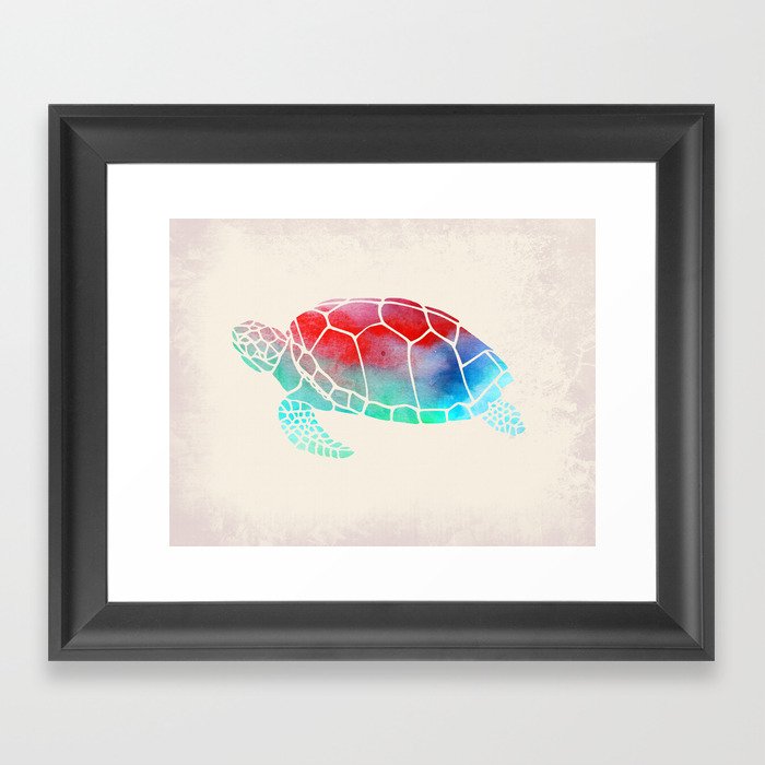 Watercolor Turtle Framed Art Print