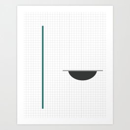 Teal and grey abstract geometry - 6 Art Print