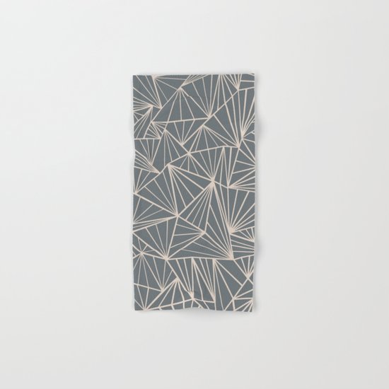 Ab Fan Grey And Nude Hand & Bath Towel