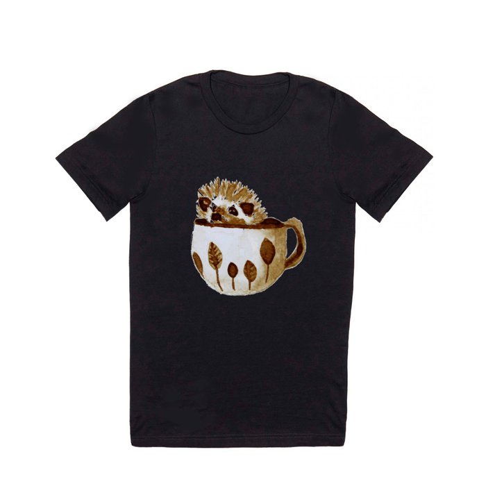 Hedgehog in a Cup Painted with Coffee T Shirt