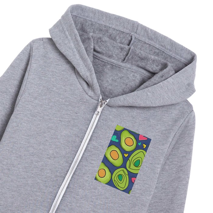 Avocados and Hearts Kids Zip Hoodie