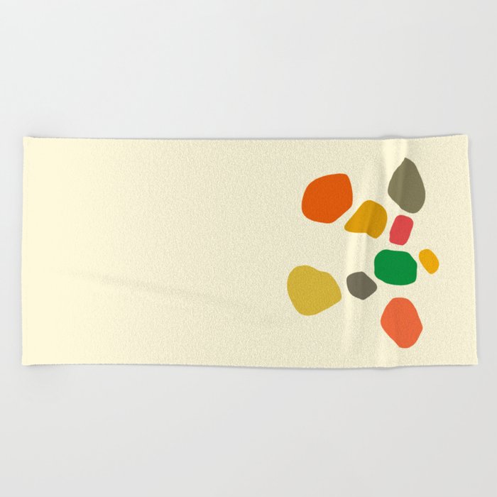 Mid century modern simple stones composition for coral reef 1 Beach Towel
