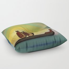 “Boris and Gleb” by Nicholas Roerich Floor Pillow