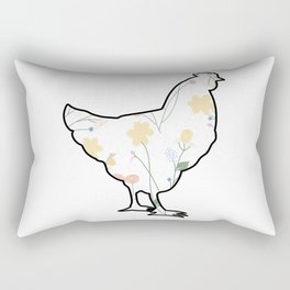 Floral Chicken Rectangular Pillow