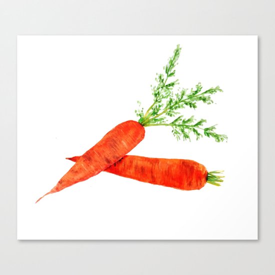 orange carrot watercolor painting Canvas Print