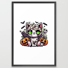 Zombie Cat Framed Art Print