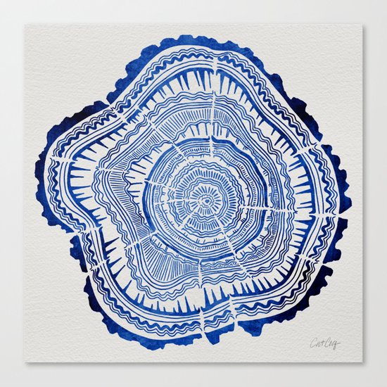 Growth Rings – 65 Years – Navy Canvas Print